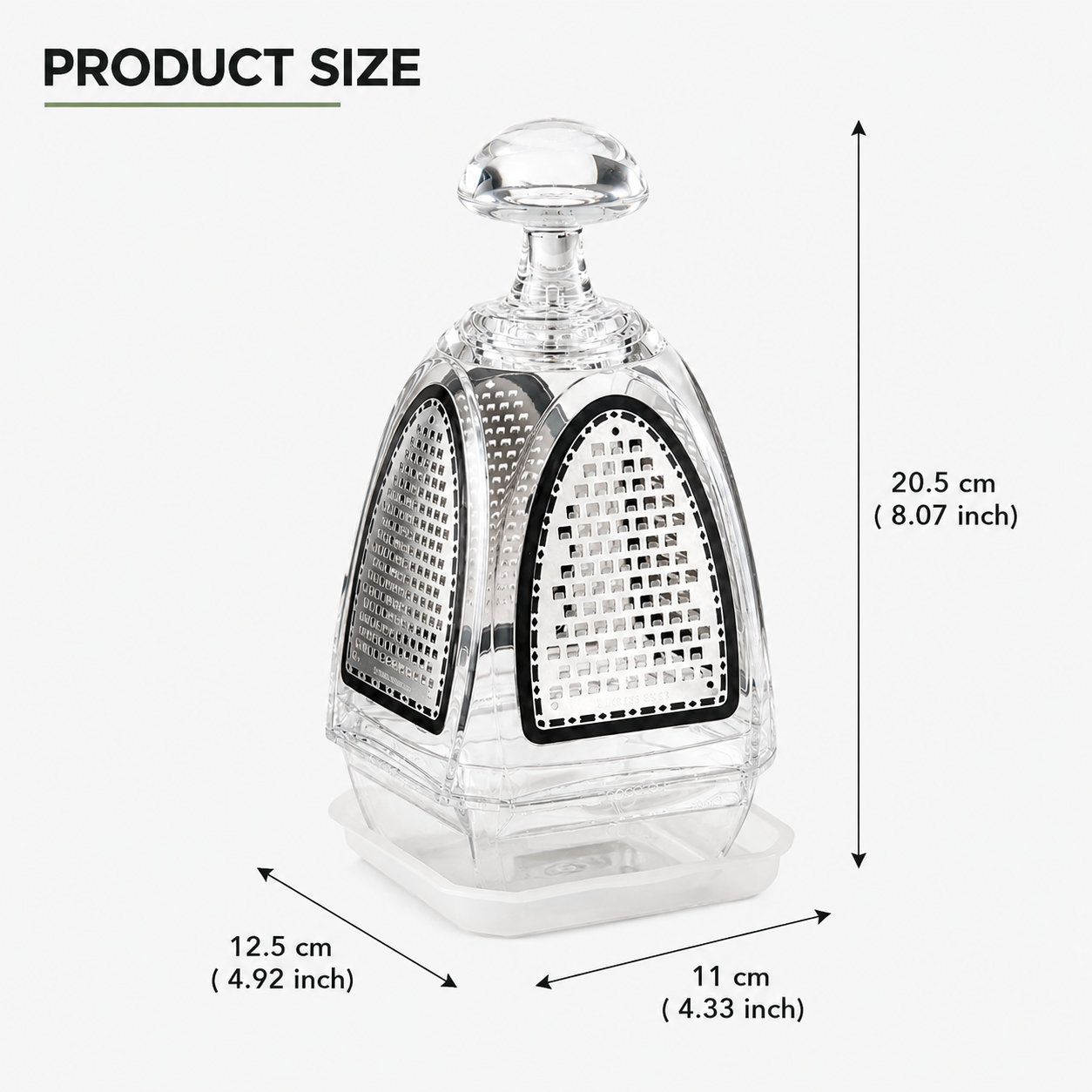 4 In 1 Kitchen Grater with Storage Box, Multi Sided Vegetable And Cheese Grater, All In One Cheese Shredder with Container, Manual Cheese And Vegetable Grater