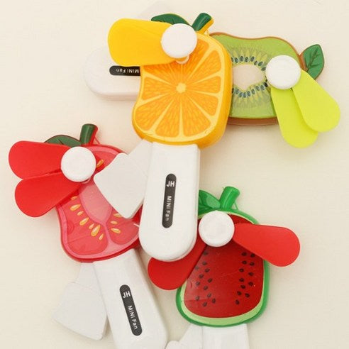 Fruit Shaped Mini Plastic Handheld Fan, Children's Student Fan, Portable Hand Cool Mini Fan, Manual Press Summer Cooling Essential