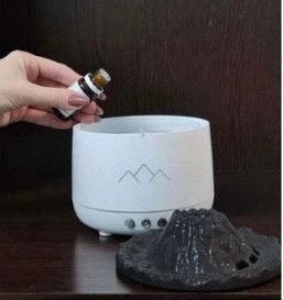 Volcano Aroma Humidifier, Flame Humidifier with Night Light Lamp, Ultrasonic RC Jellyfish Aroma Diffuser, 2 In 1 Essentials Air Freshener, Essential Oils Perfume Blower, Electric Home Freshener Smoke