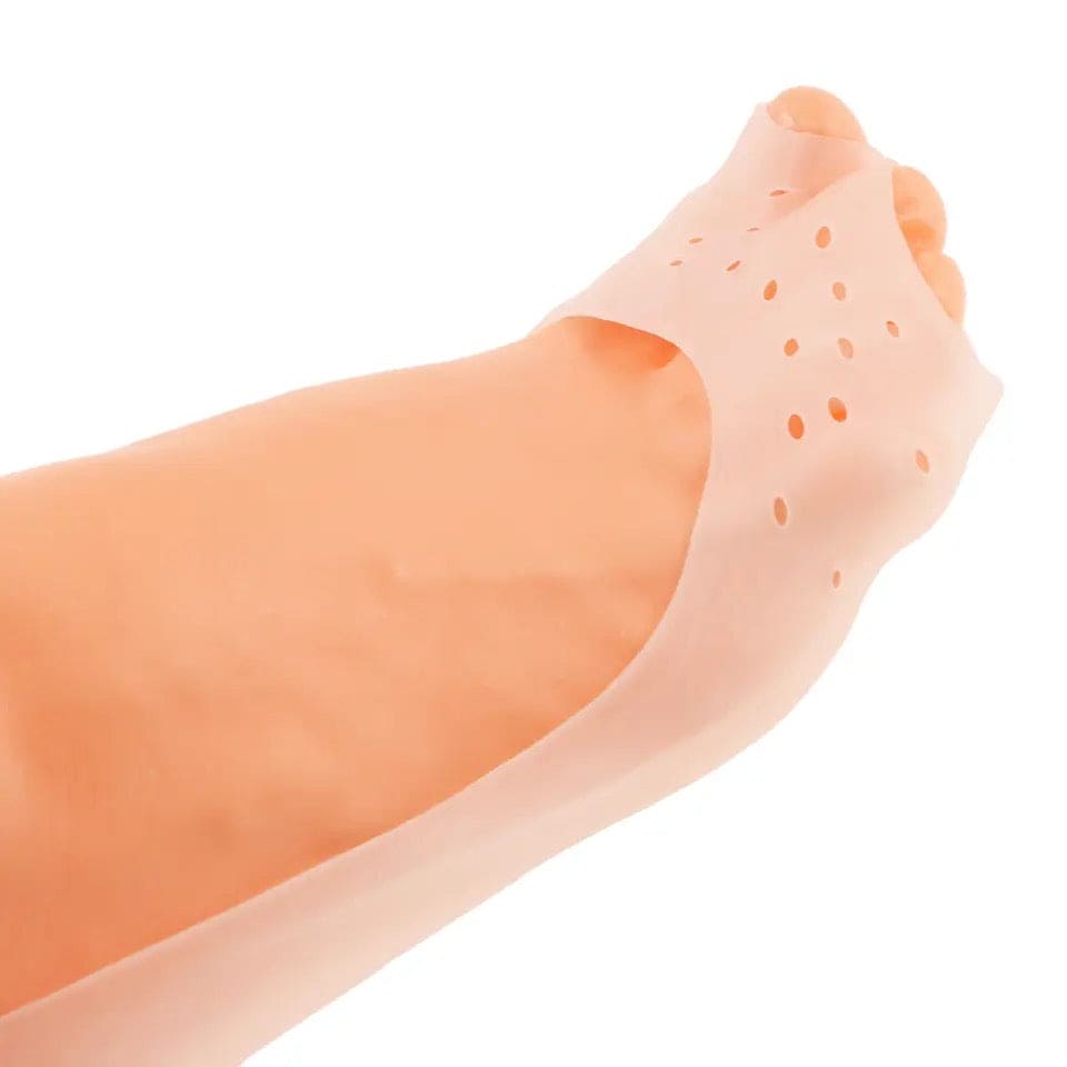 Pair Of Silicone Boat Heel Insole, Silicone Moisturizing Gel Sock, Anti Crack Protective Insole, Soft Open Toe Socks For Foot Care Protector, Shallow Boat Sock for Girls Ladies, Nonslip Gel Moisturizing Socks Foot Care
