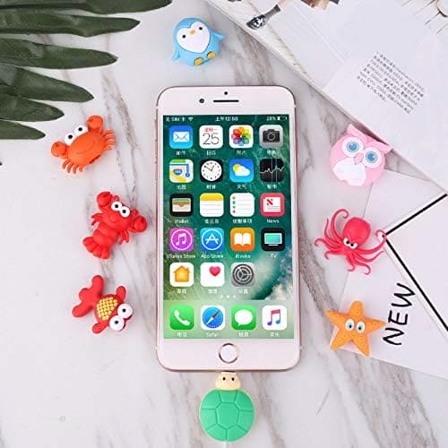 Set Of 5 Cartoon Wire Protector, Minnie Stitch Charger USB Cable Winder, Charging Cable Saver, Silicone Bobbin Winder For Cell Phone, Anime Cable Protector Beads, Charging Data Line Earphone Bite Organizer, Anti Break Protector for Mobile Cables