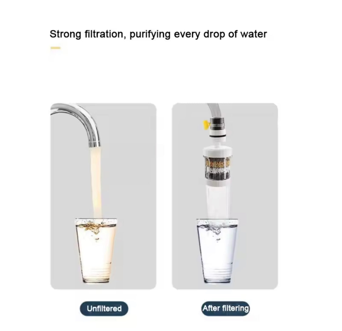Water Purifier Tap, Water Filter Nozzle, Household Kitchen Home Carbon Faucet, Multi Layer Fine Faucet Filter, 6 Layer Faucet Filter, Universal Kitchen Faucet Water Tap Heads, Anti Spill Water Saving Water Filter for Kitchen Home Bathroom