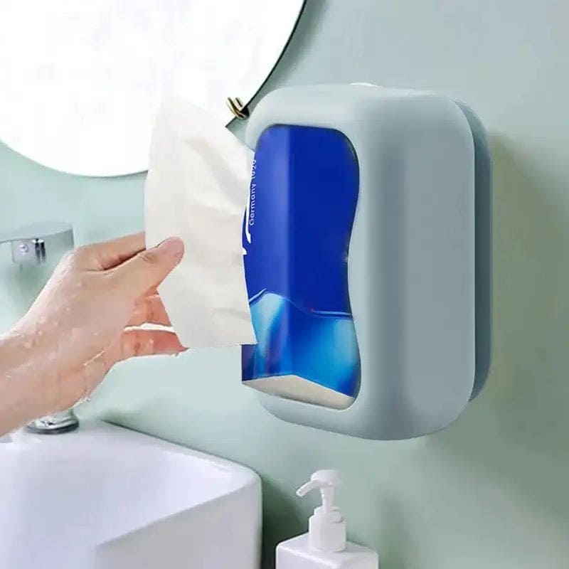 Silicone Tissue Holder Cover, Suction Cup Napkin Storage Cover, Punch Free Tissue Box With Sucker, Foldable Square Napkin Tissue Cover, Universal Refillable Rectangle Tissue Dispenser