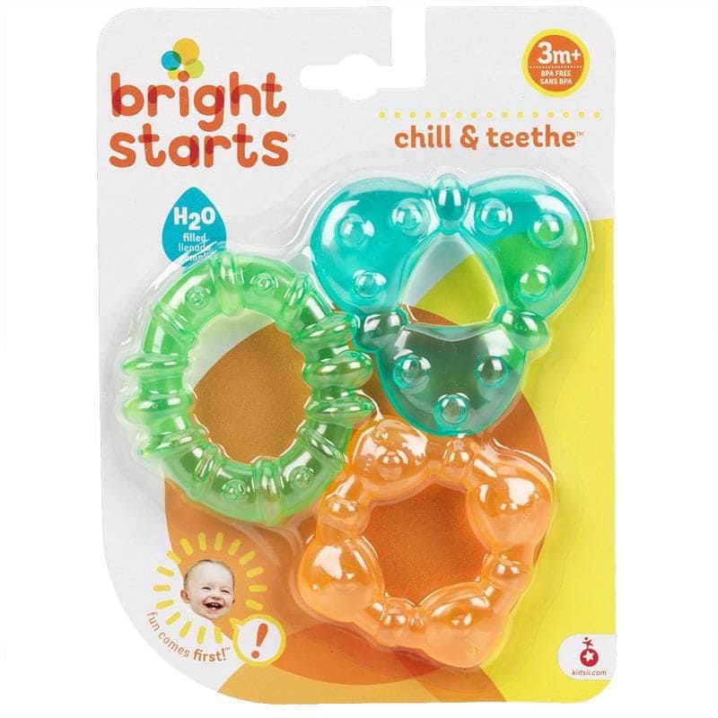 Set Of 3 Baby Chill Teeth Teether, Water Multicolored Teether, Baby Water Filled Teething Toy