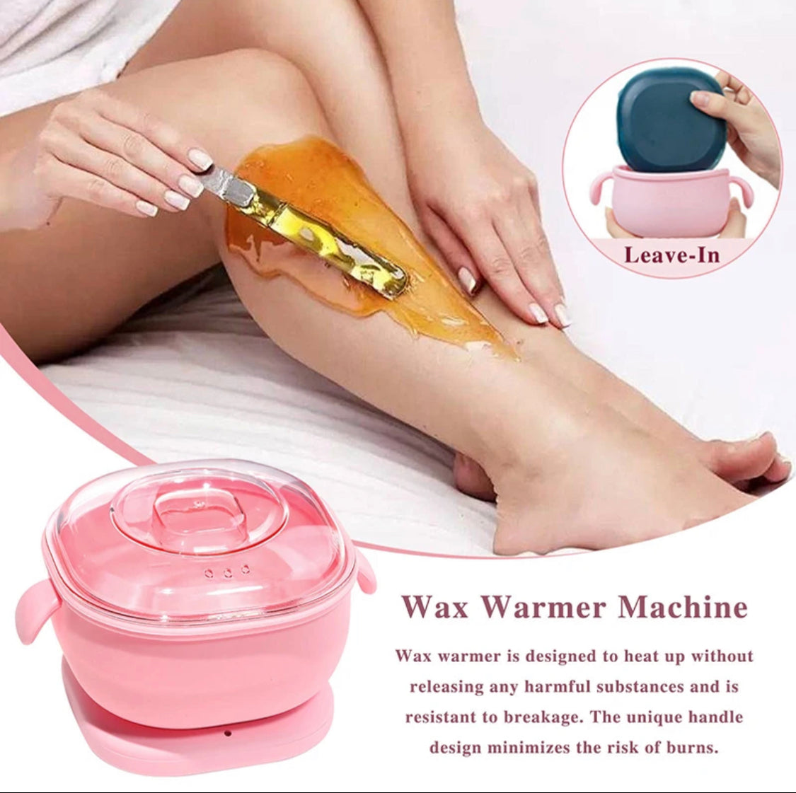 Portable Silicone Wax Bean Warmer, Hair Removal Wax Machine, Epilator Paraffin Wax Pot