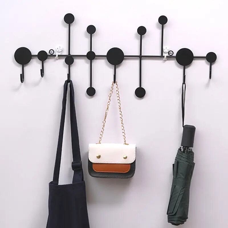 6 Hook Door Rail Hanger, Multifunctional Door Hook, Wall Mounted Coat Hat Hanger, Hallway Commercial Cupboard Minimalist Clothing Rack