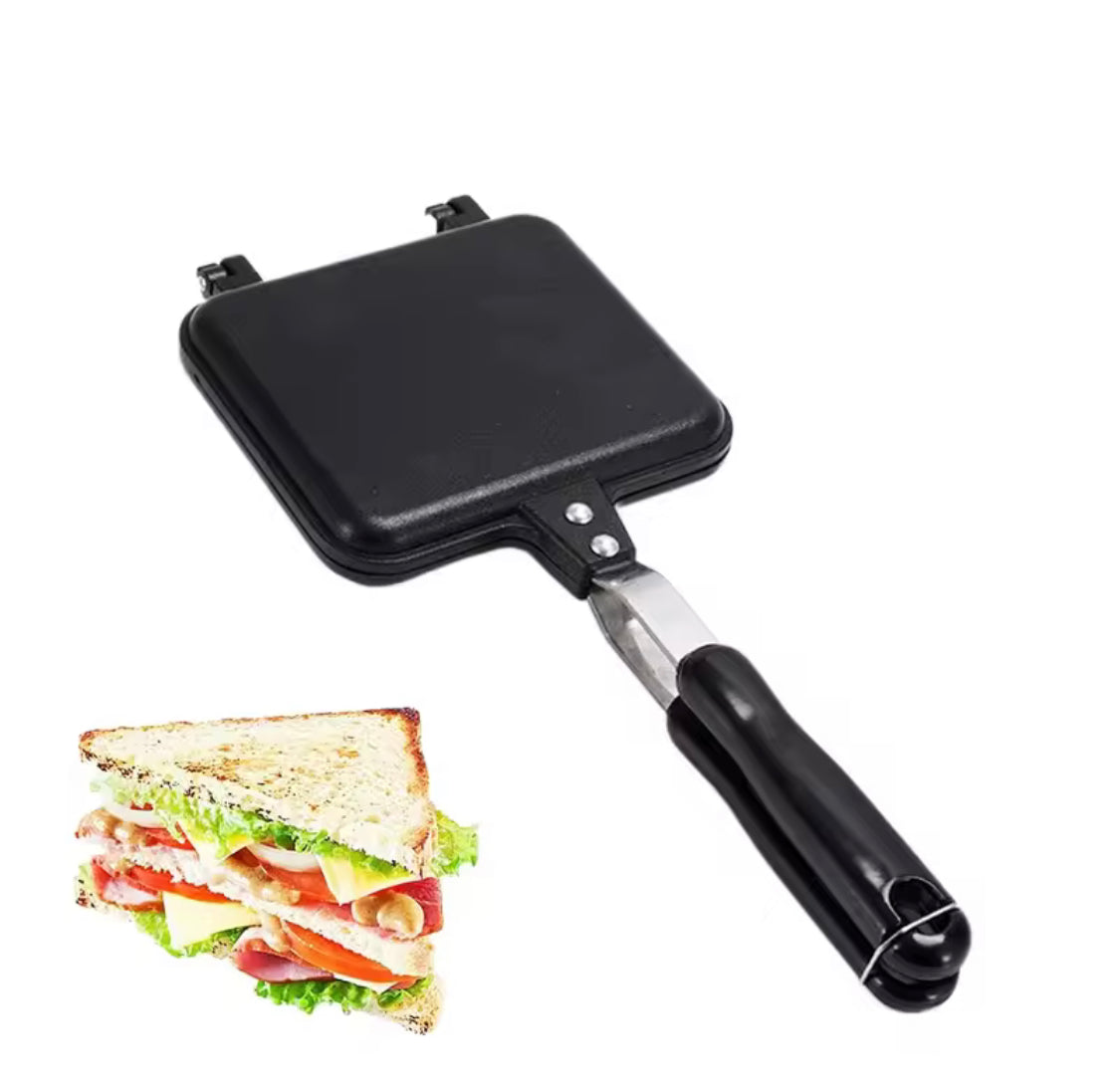 Double Sided Sandwich Maker, Non Stick Iron Bread Toast Machine, Manual Mini Sandwich Maker, Portable Sandwich Maker Machine