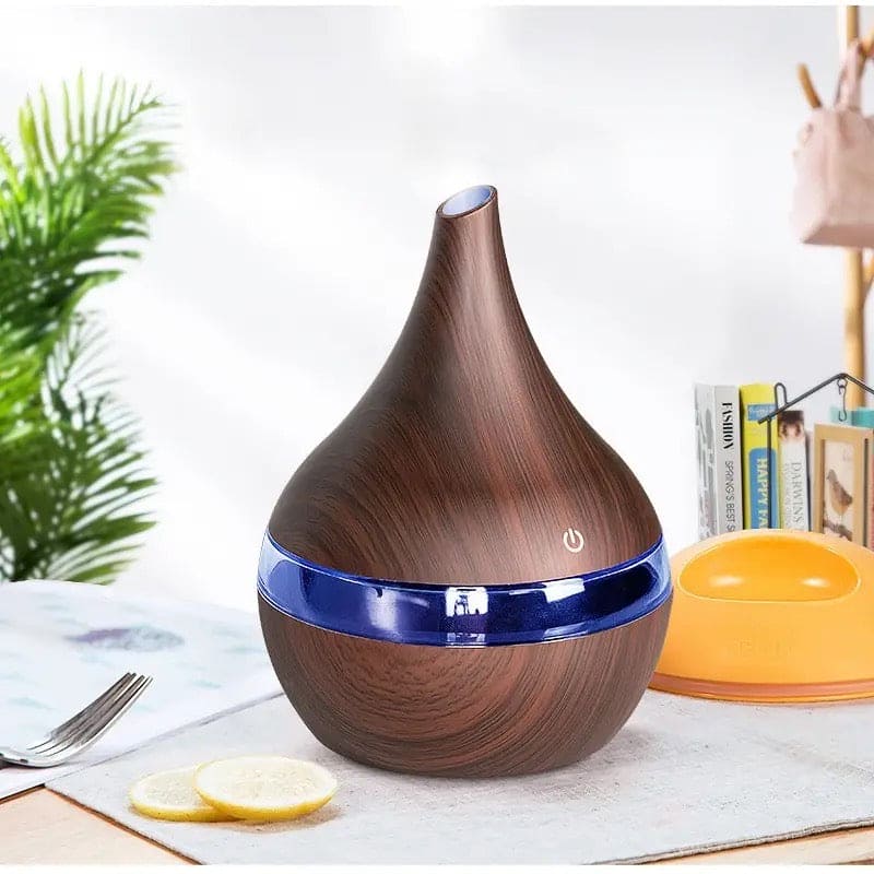 Quiet Wood Grain Humidifier, 300ml Electric Aroma Air Diffuser, USB Wood Ultrasonic, Essential Oil Aromatherapy Cool Mist Maker For Home