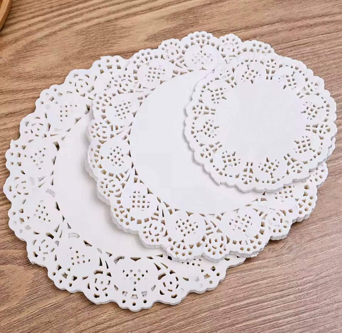 Round Lace Coaster Place Mat, Multipurpose White Lace Napkin, Fried Food Paper Tray Lace