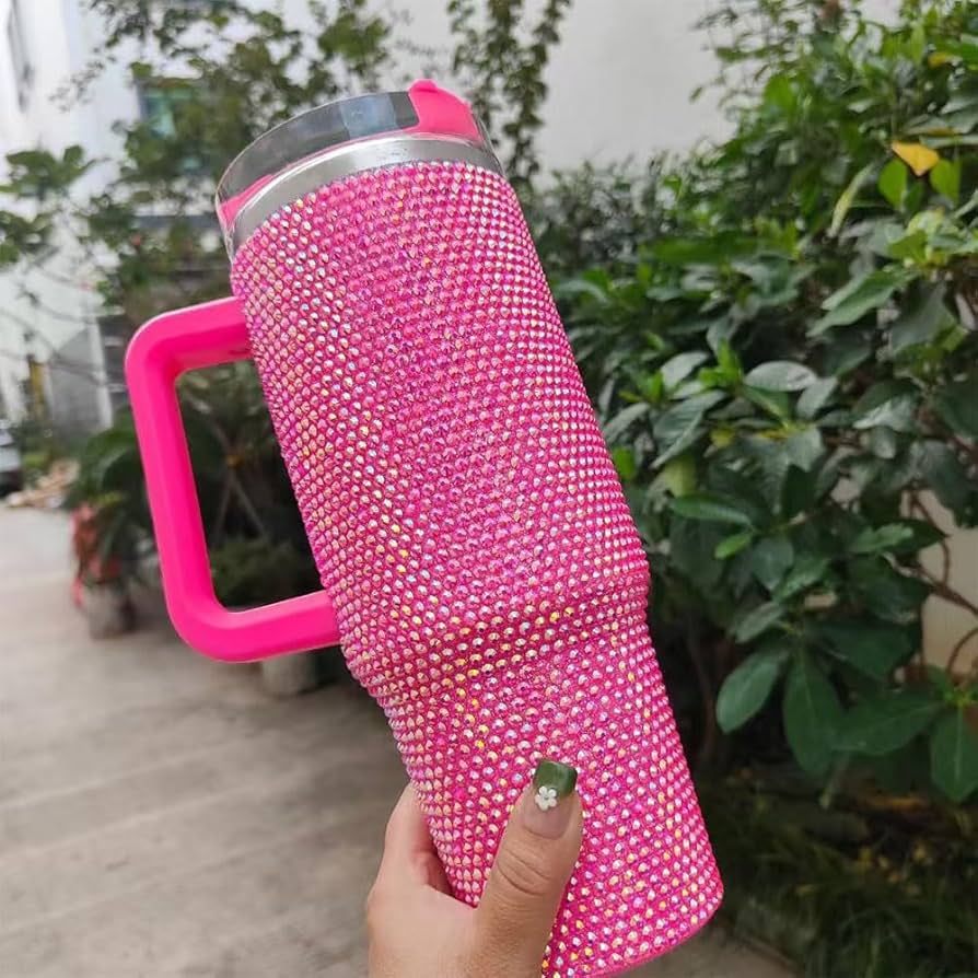 1200ML New Rhinestones Design Tumbler, Shinny Stones Design Travel Mug, Stainless Steel Tumbler For Women, New Design Tumbler With Stainless Steel Straw