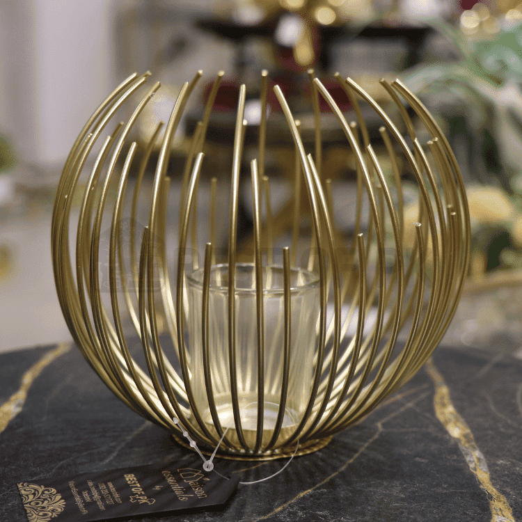Geometric Metal Candle Holder, Gold Lantern Metal Candlestick, Nordic Home Decor Wrought Iron Candle Holder, Metal Crafts Modern Desktop Candle Holder, Metal Candlestick Wedding Bedroom Table Decoration