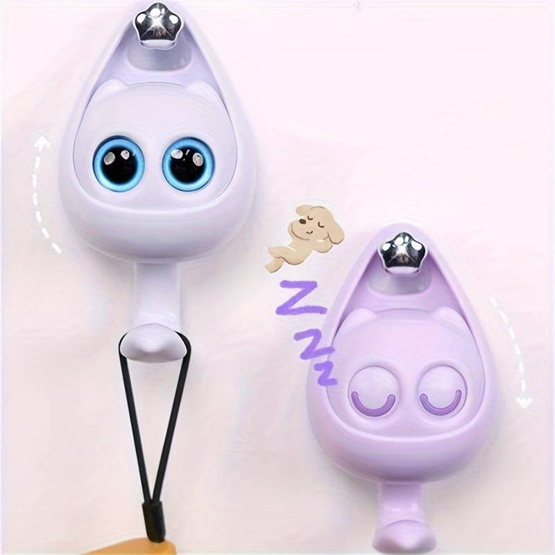 Cat Eye Wall Hook, Cute Cartoon Big Eyes Wall Hanger, Creative Cat Hook With Movable Eyes, Self Adhesive Hooks for Clothes Hat Scarf, Home Decoration Wall Shelf Hanger