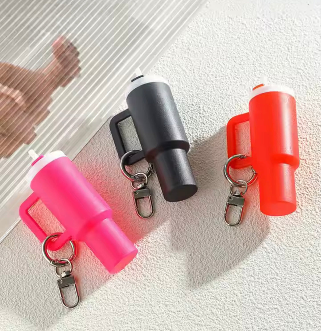 Mini Stanley Accessories Holder Keychain, Cute Tumbler Cup Handle Decoration, Mini Tumbler Lip Balm And Accessories Holder, Cute Mini Tumbler Storage Case