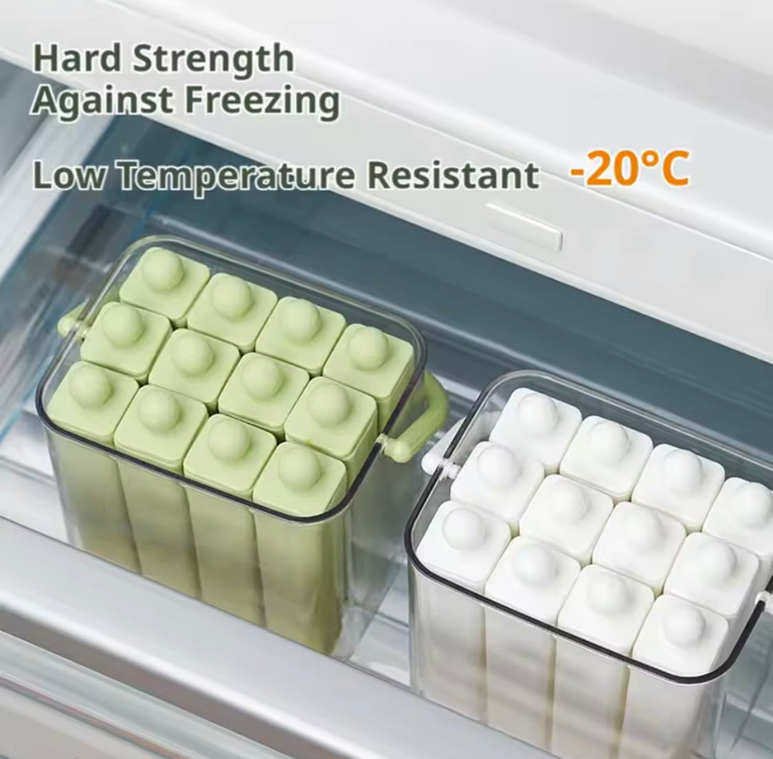 12 Grid Silicone Ice Popsicle Molds With Bucket, Durable Silicone Popsicle Mold with Lid, Portable Frozen Ice Cream Molds