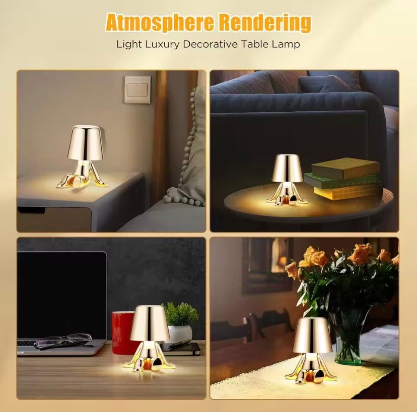 Lazy Man Mini Lamp, Modern Gold Mood Lamp, Mini Buddy Glow Lamp, Tiny Mood Gold Lamp