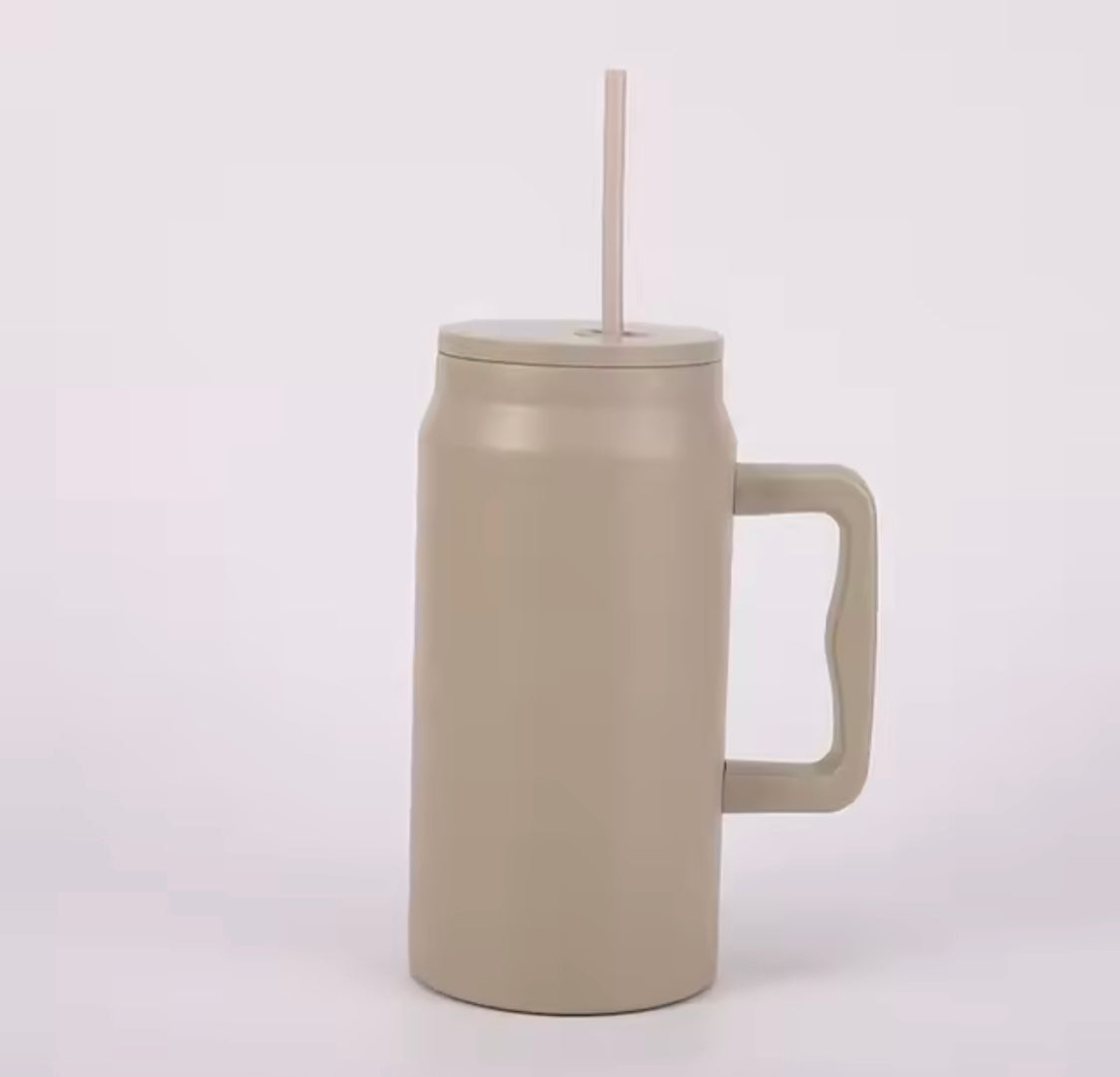 50oz Stainless Steel Insulated Water Mug, Water Tumbler With Straw and Handle, Straw Mugs For Office, Tumbler with Straw For Car