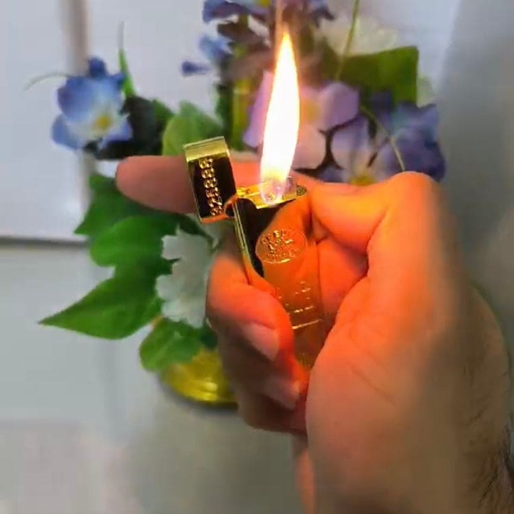 Gold Bar Long Lighter, Luxury 999 Gold Brick Jet Gas Lighter, Refillable Butane Gas Lighter, Gold Polishing Cigarette Cigar Pocket Lighter, Inflated Smoke Lighter