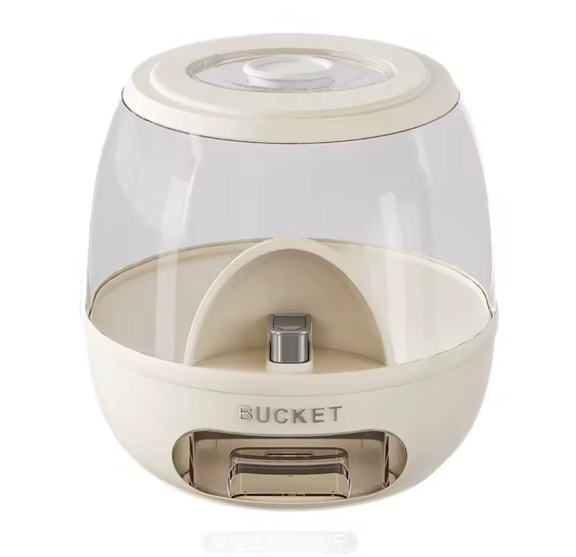 10KG Press Type Kitchen Food Grade Jar, Round Rice Storage Tank, Kitchen Accessories, Kitchen Storage Bucket, Rice Dispenser