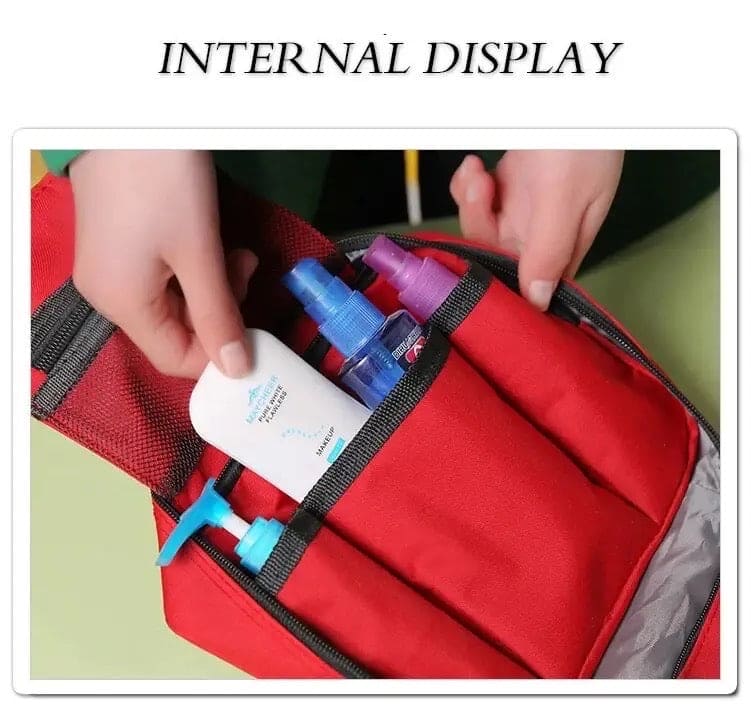 Travel Your Life Bag, Large Capacity Travel Wash Bag, Hanging Travel Storage Bag, Multifunction Storage Bag, Portable Travel Bag for Men and Women, Camping Wash Toiletry Bag, Multipurpose Mesh Pockets, Quirk Portable Travel Kit