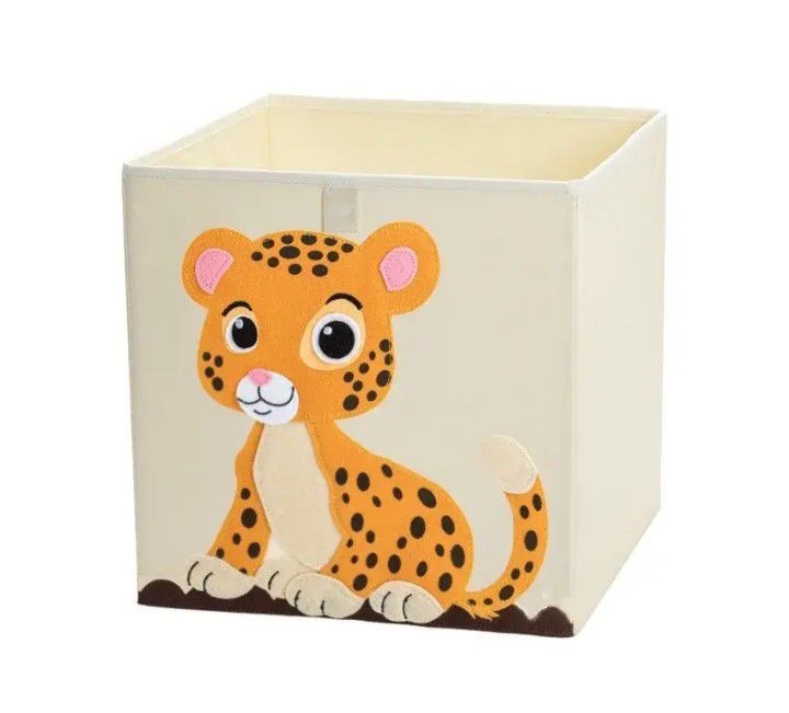 Foldable Toy Storage Basket, Cute Animal Character Cube Box, Children Clothes Toys Book Storage Organizer, Animal Cartoon Design Toys Storage Box