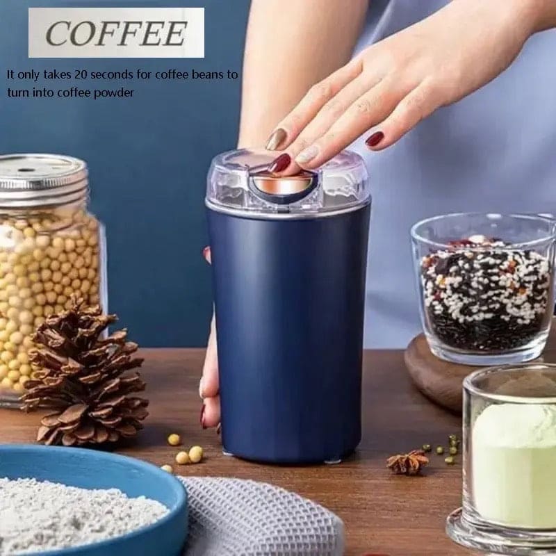 Friendly Kitchen Grinder, Electric Semi Automatic Grinder, 200W Powerful Spice Crusher, Portable Multifunctional Grinder, Stainless Steel Nut Electric Coffee Grinder, Household Powder Grinding Machine