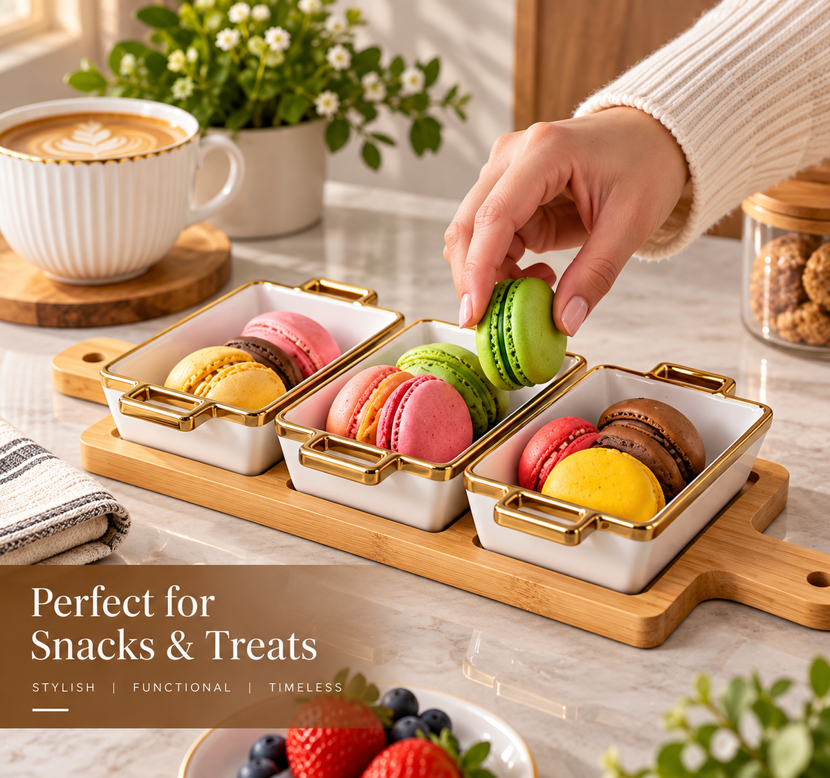 Elegant Tabletop Serving Dish Set, Luxury Snack & Appetizer Serving Set, All In One Appetizer Serving Tray