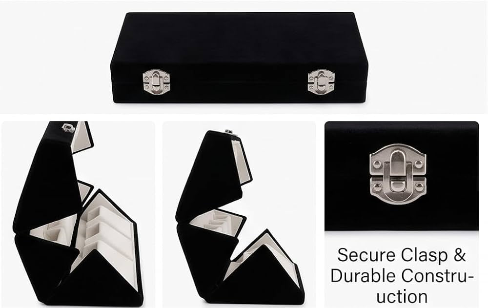 Foldable Earring Organiser Box, Portable Jewellery Display Storage, Large Capacity Necklace And Jewellery Organizer, Elegant Velvet Jewellery Storage Case