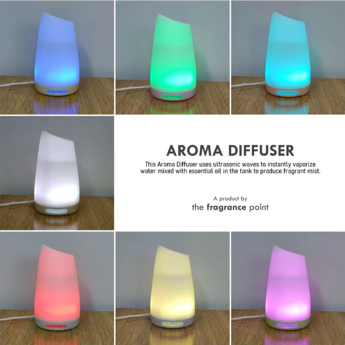 RGB Aroma Diffuser, Household Small Desktop Humidifier, Aroma Diffuser With Night Light, Quiet Air Freshener, Ultrasonic Cool Mist Maker Fogger