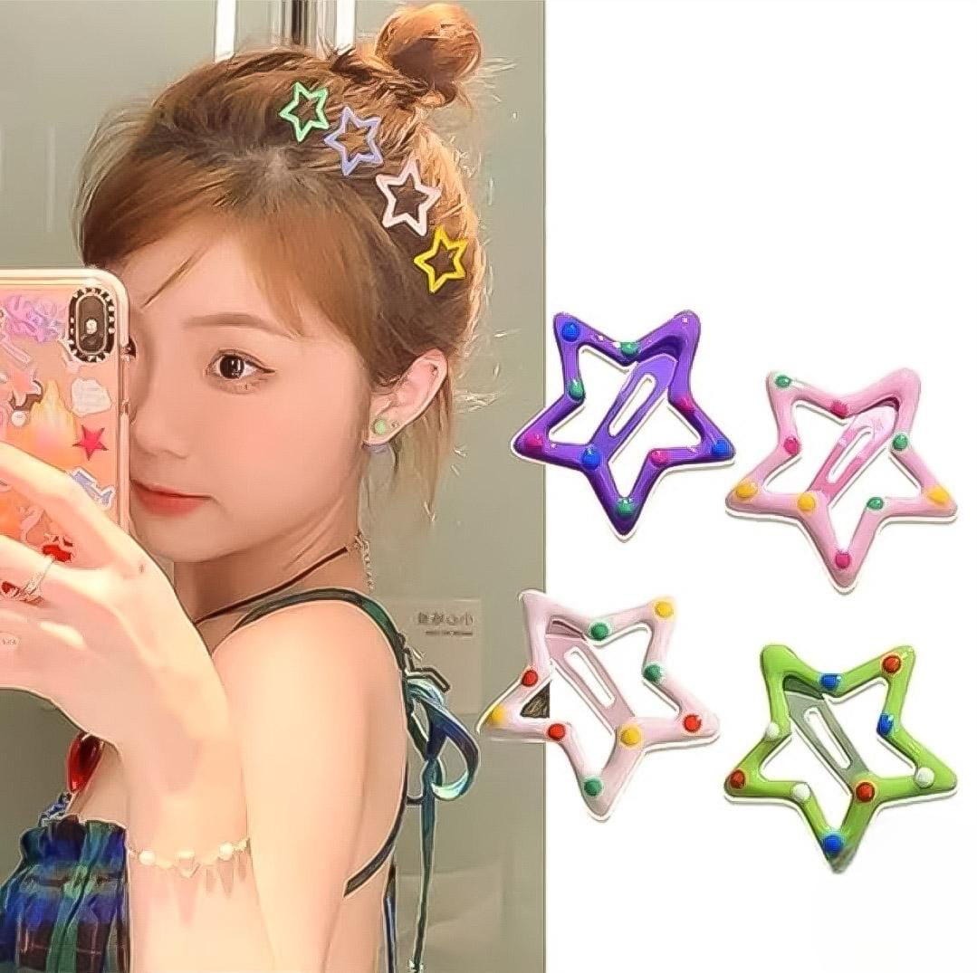 Fancy Star Hair Clips, Sweet Cool Metal Hair Clip, Baby Girl Hair Accessories, Fashion Hair Accessories, Star Shape Hair Pin For Baby Girl