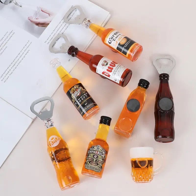 Mini Bottle Opener, Magnetic Fridge Bottle Opener, Mini Home Beverage Bottle Opener, Refrigerator Magnetic Tape Driver, Creative Bottle Opener Wine, Fridge bottle opener Refrigerator Magnets