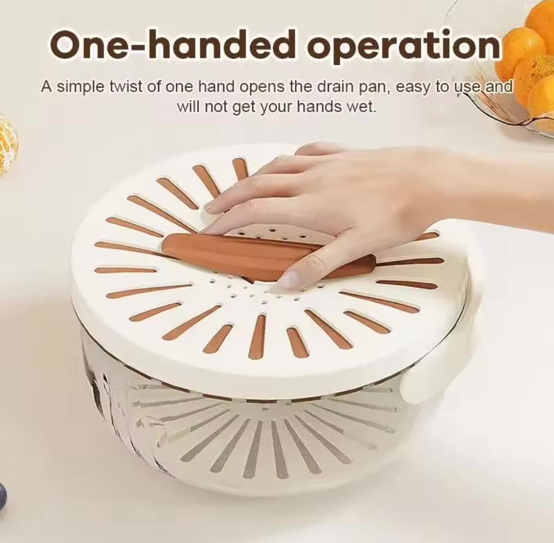 Foldable Fruit Drain Basket With Lid, Salad Mixing Vegetable Washing Bowl, Household Draining Bowl, Refrigerator Food Storage Container, Multipurpose Drain Basket With Adjustable Cover and Handle