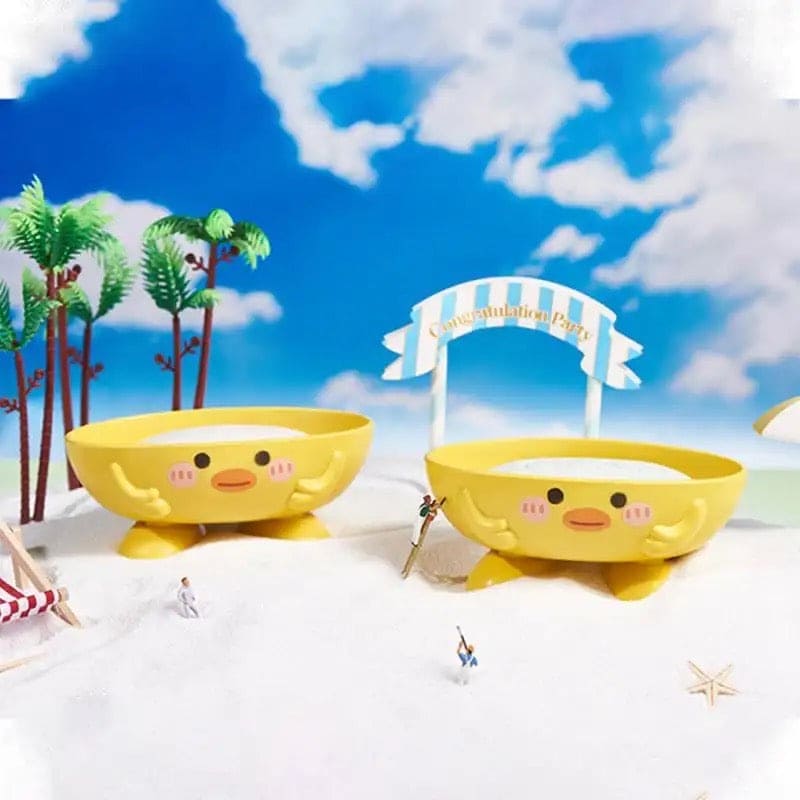 Eco Friendly Duck Soap Drain Box, Multifunctional Drain Soap And Sponge Holder, Cute Cartoon Oval Shaped Soap Dish