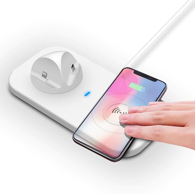 4 In 1 Wireless Charger, Portable Wireless Charging Station, Universal Charging Dock Station, Multi Jack Wireless Charger Stand, Wireless Charger For IPhone Android Airpods Smart Watch, Mobile Accessories Gadget
