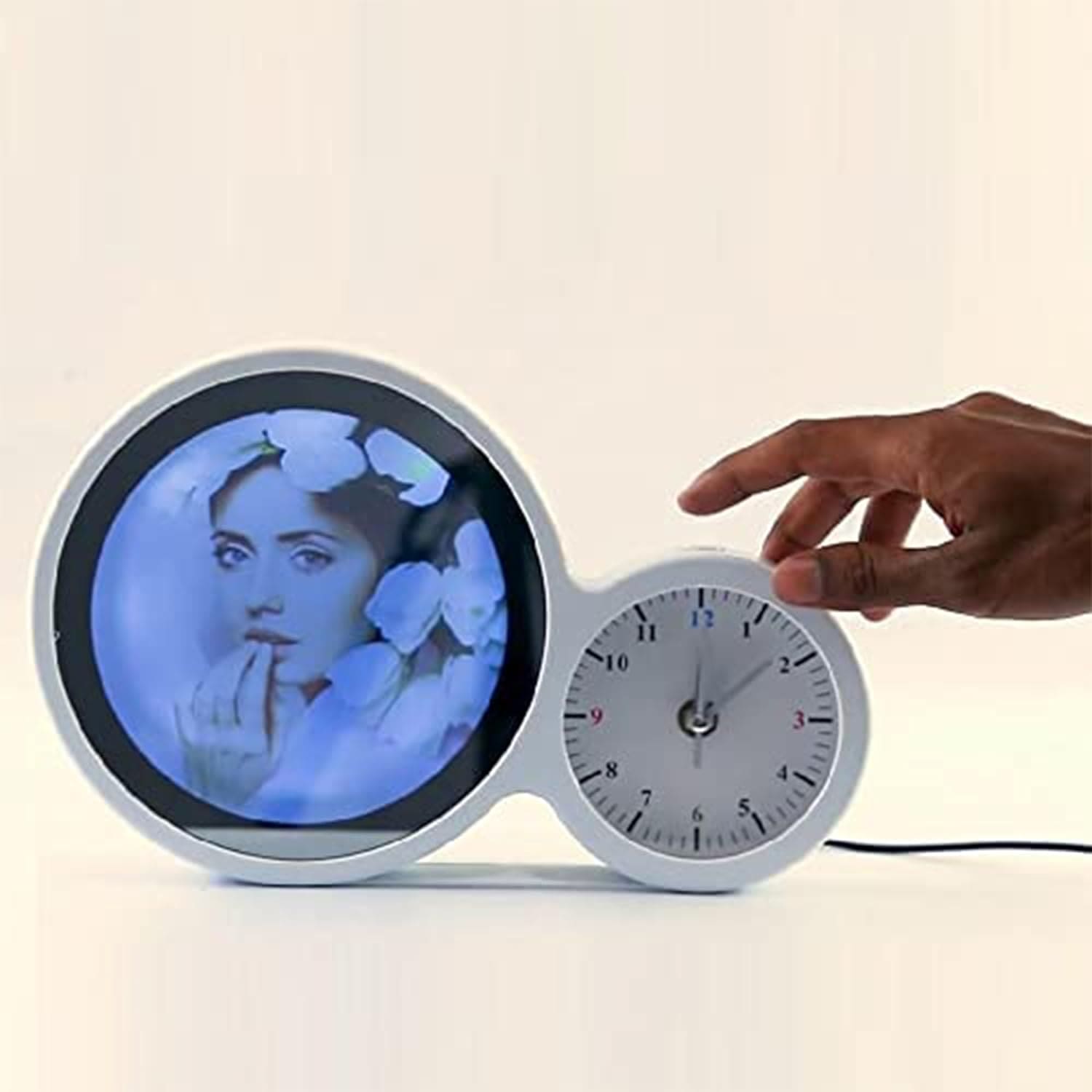 Blank Magic Mirror Clock, Sublimation Alarm Clock with LED Light, Classic Home Frame Clock Decor, Multifunctional Table Clock, Desktop Watch With Home Image, Photo Frame with Clock & LED Home Decor