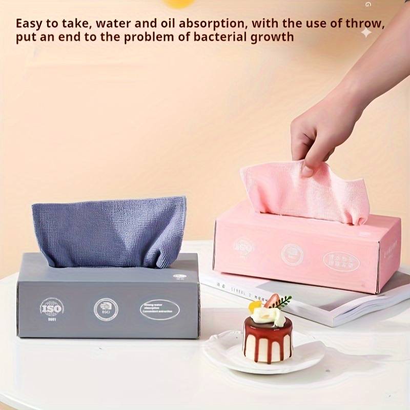 Set Of 20 Reusable Dishwashing Towel, Dish Cloths Box, Detachable Magic Cloth, Ultra Fine Fiber Cloth, Kitchen Absorbent Towel, Multipurpose Dish Wiping Rags, Magic Cleaning Towels for Kitchen