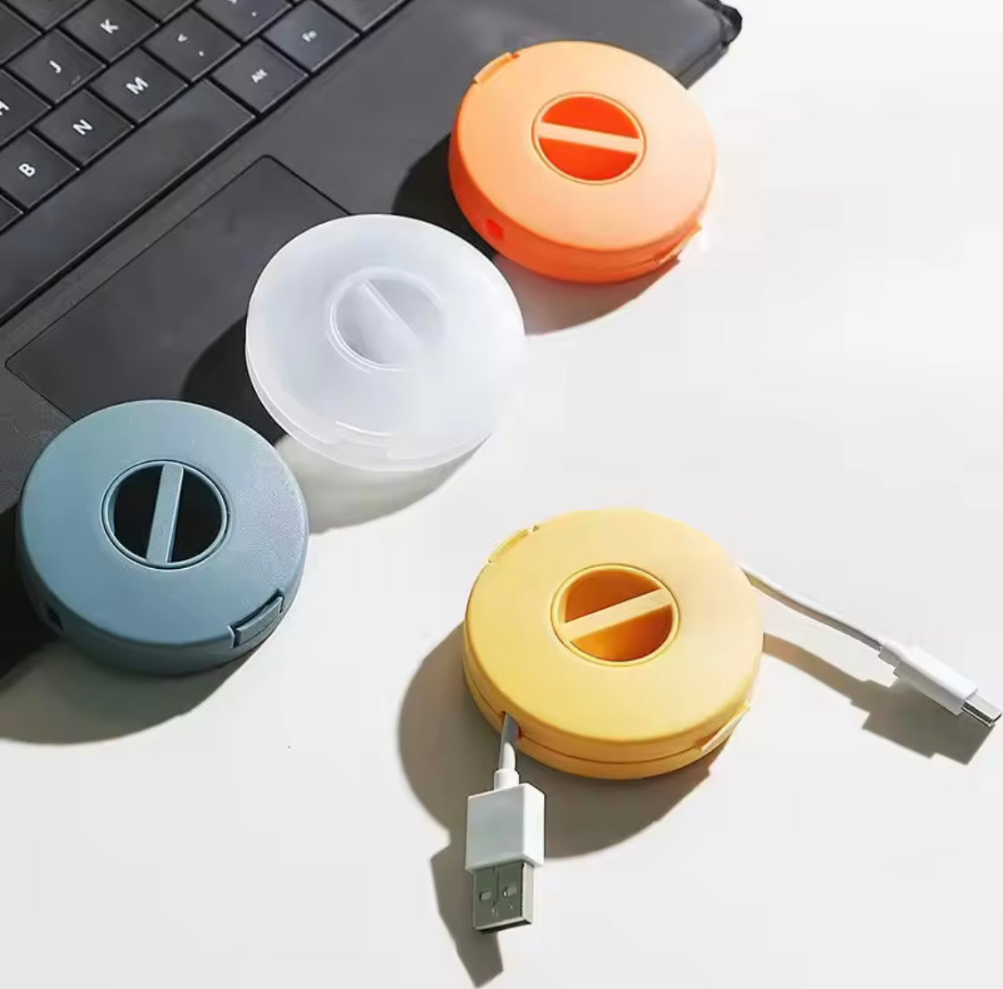 Pack Of 3 Rotatable Data Cable Storage Box, Multifunctional Desktop Wi ...