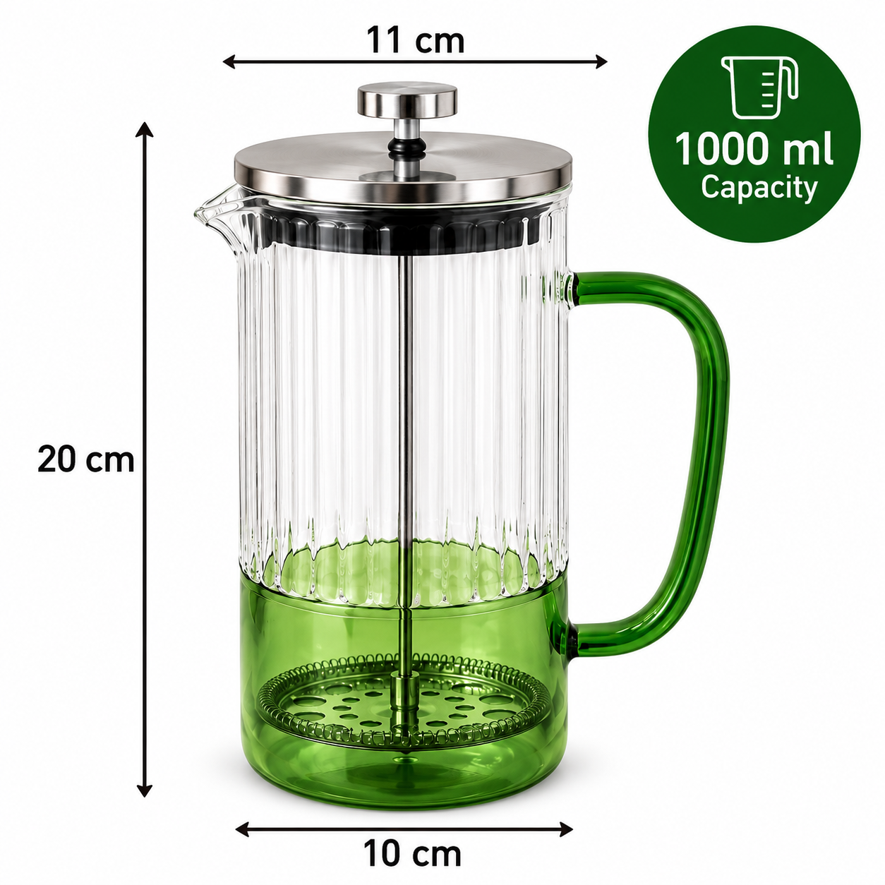 Elegant Glass French Press Coffee And Tea Maker,Minimalist French Press Coffee Maker, Manual Coffee Press