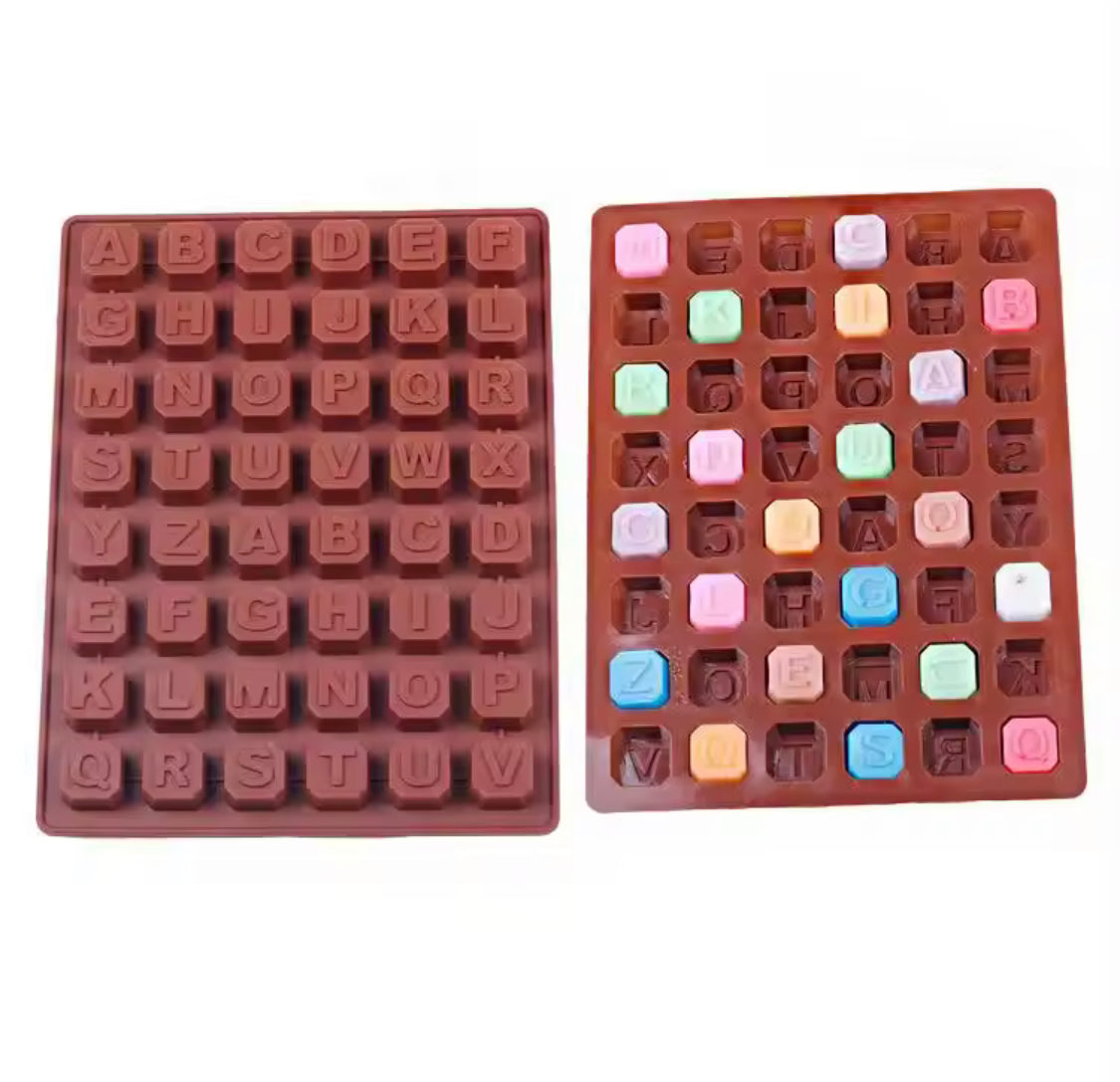 Silicone Alphabet Letters Shape Chocolate Mold, Chocolate Ice Cube Candy Maker Tray, Non Stick Cake Decoration Mold, Mini Alphabet Letters Shape Mold