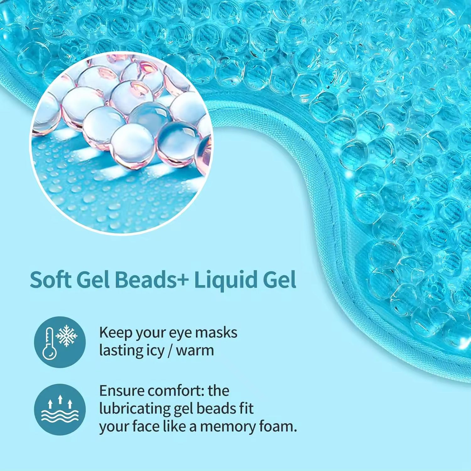 Reusable Cooling Eye Mask, Hot And Cold Therapy Eye Mask For Puffiness, Soothing Ice Pack Eye Mask, Cooling Eye Mask With Gel Bead