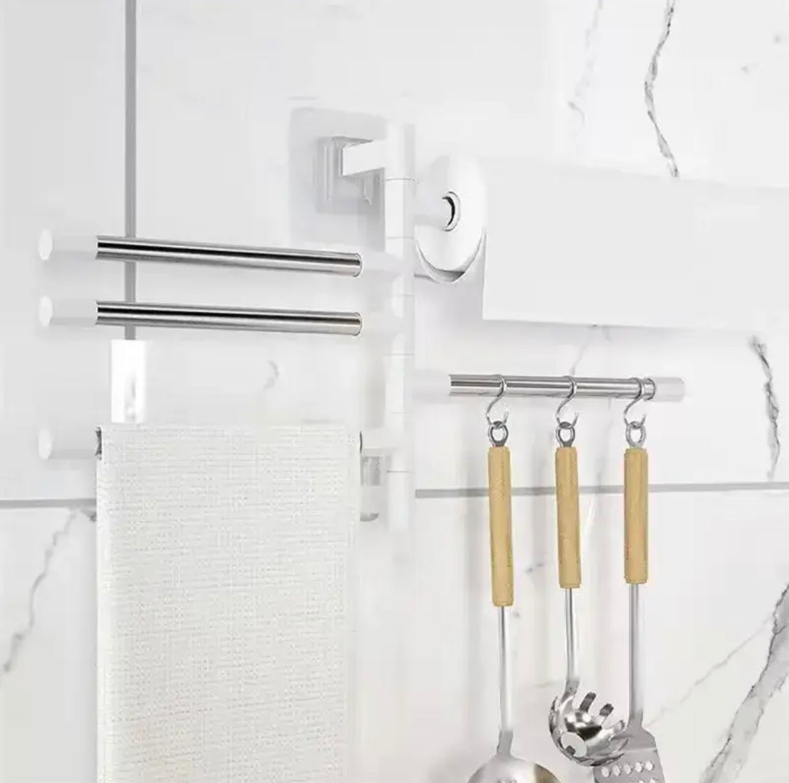 Multi Layer Hanging Folding Towel Rack, Wall Hanging Rotary Towel Rack, Aluminum Swing Arms Towel Rack