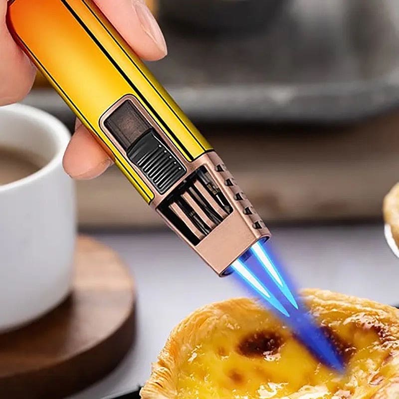 Dual Flush Torch Lighter, Jet Flame Lighter, Portable Double Nozzle Windproof Lighter, Smoking Cigar Torch Lighter, Kitchen Igniter Lighter, Turbo Kitchen BBQ Baking Camping Tools
