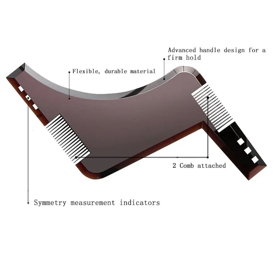 Beard Shaping Template, Men's Beard Styling Comb, Beard Trim Comb Shaper Template For Shaving Beard Straightener, Beard Shaping and Styling Template Comb, Hair Beard Trimmer Stencil, Men Beard Salon Brush Tools Barber Accessories