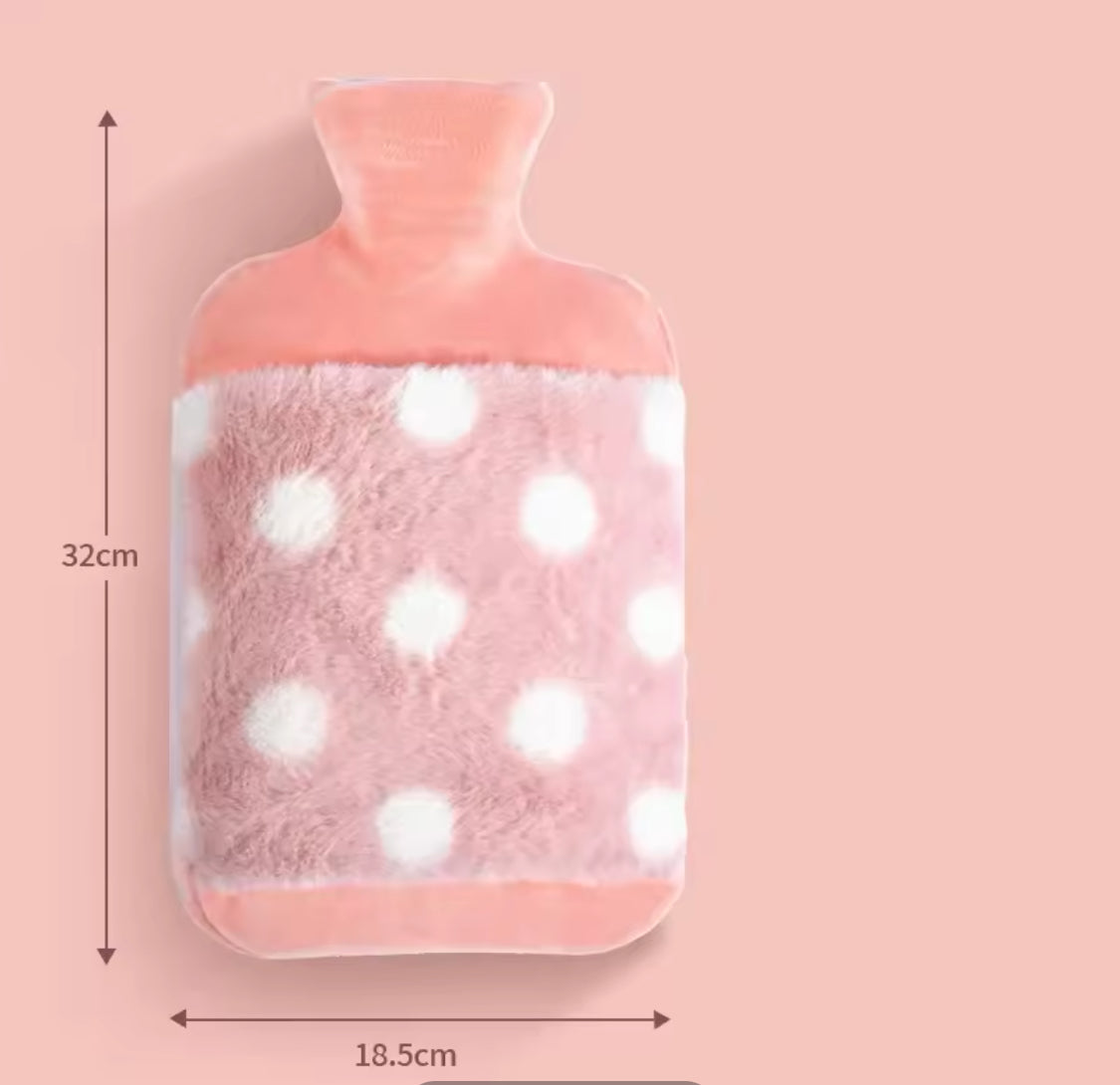 Large Capacity Hot Water Bottle With Plush Cover, Reusable Warm Water Bag Cover, Explosion Proof Water Bottle Cover