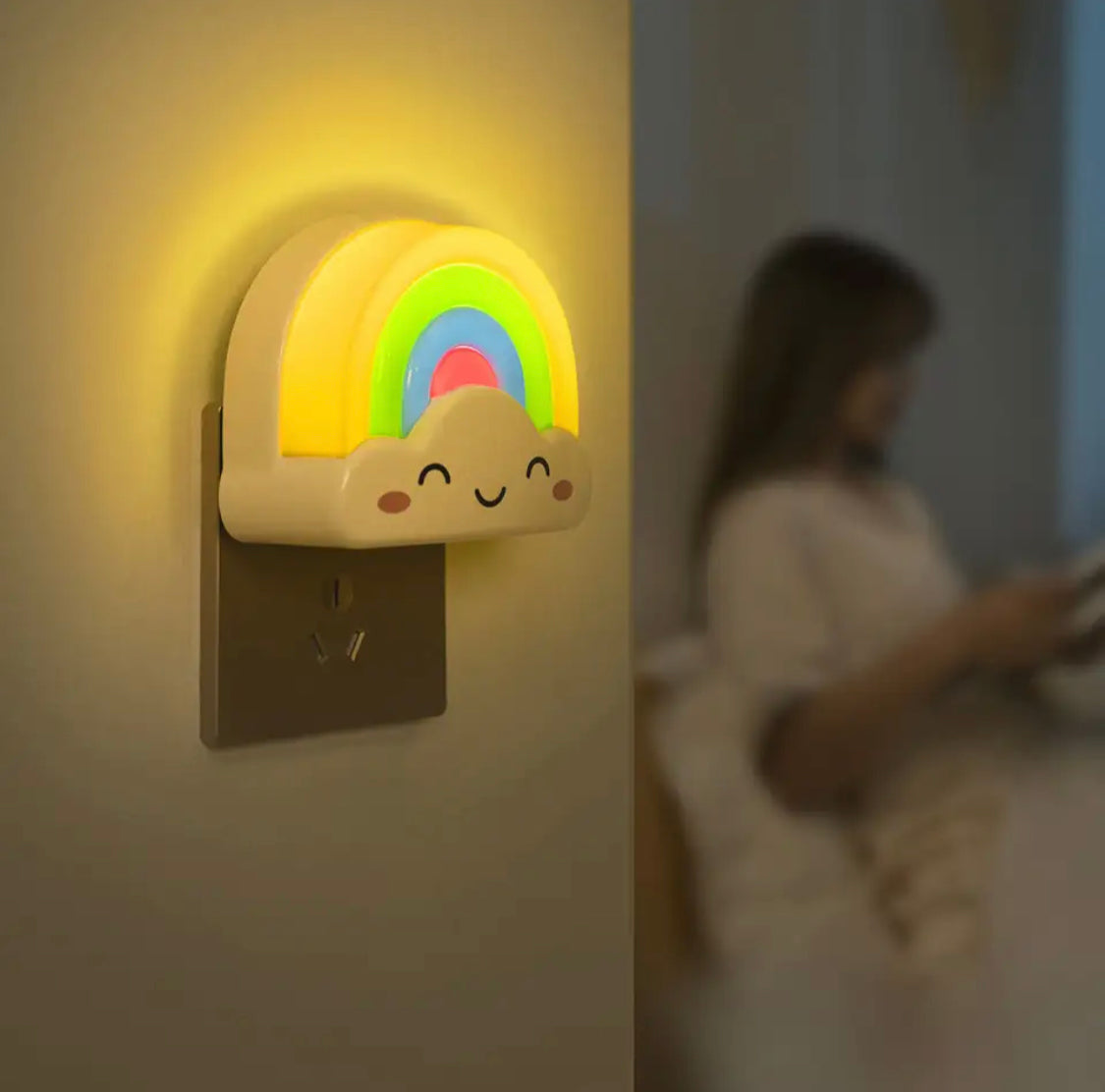 Rainbow Remote Control Night Light, Bedroom Night Lamp, Cute Kids Night Light Lamp