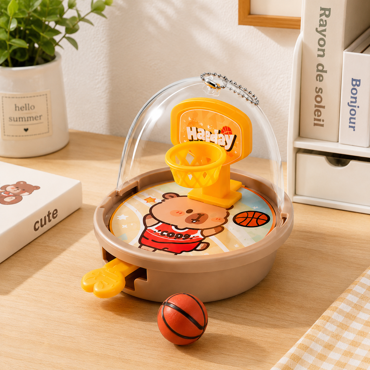 Hand Press Mini Basketball Game, Desktop Basketball Toy For Kids, Portable Finger Basketball Game, Cartoon Basketball Shooting Toy