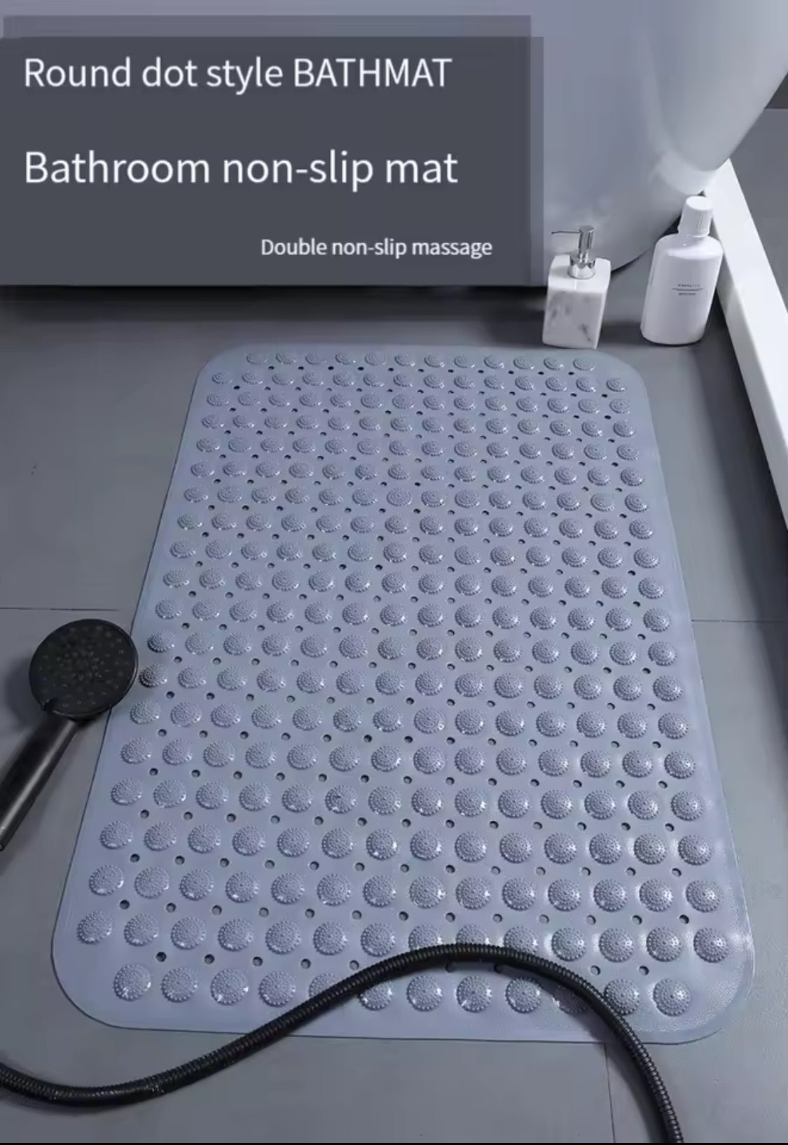 Anti Slip Shower Mat, Textured Shower Floor Mat, Skid Resistant Bath Rug, Bathroom Floor Mat