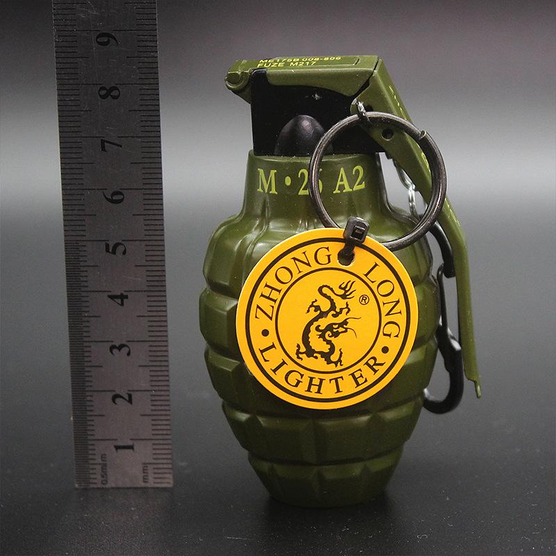 Grenade Model Windproof Lighter, Portable Metal Keychain Windproof Lighter, Cigar Cigarettes Lighters