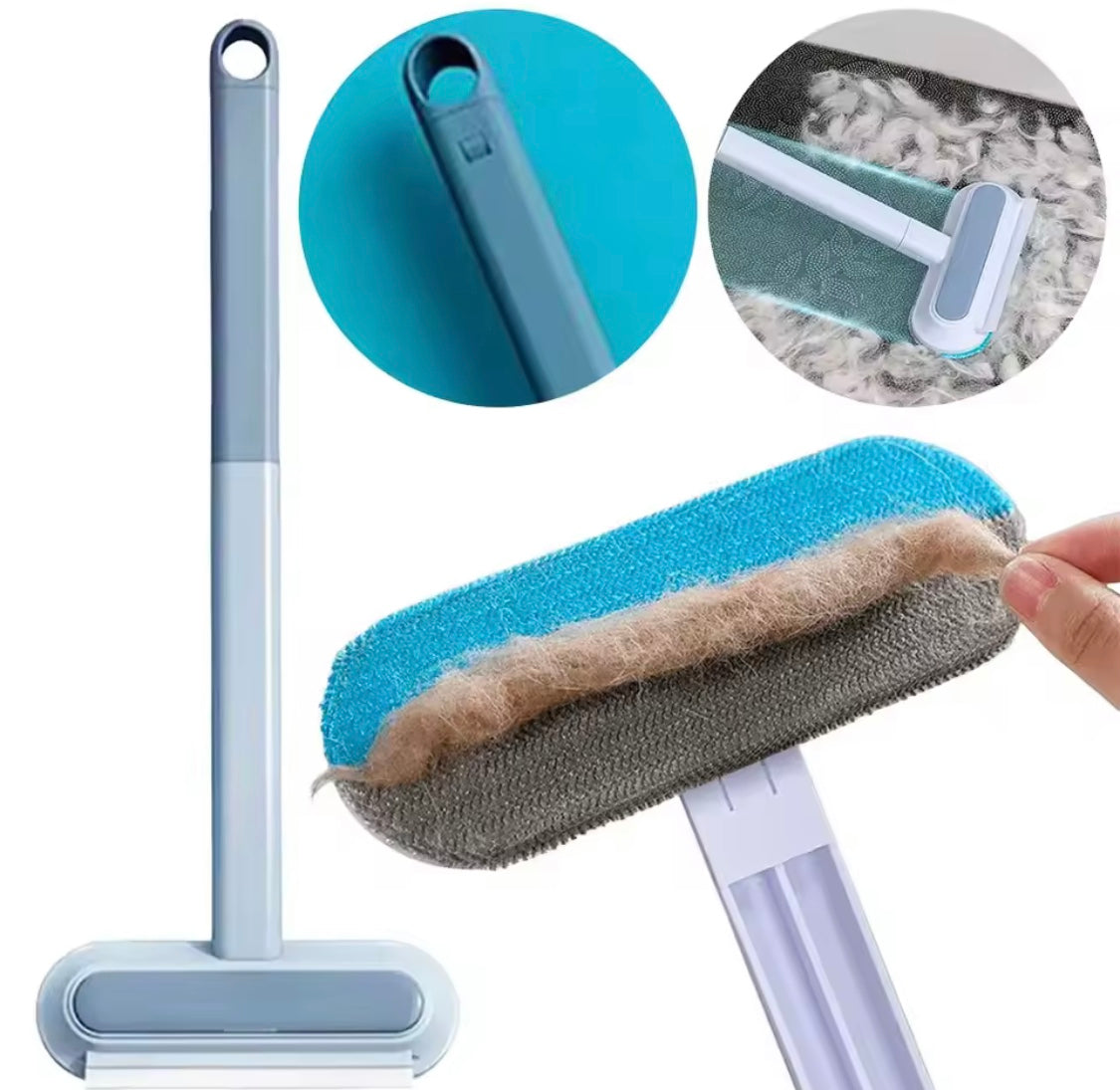 3 In 1 Pet Hair Remover Brush, Long Handle Window Cleaning Brush, Pet Fur Cleaning Tool, Manual Cat Dog Hair Remover Brush