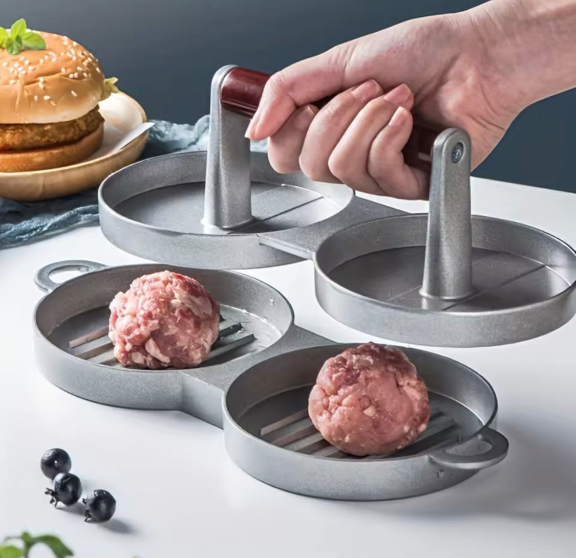 Double Hamburger Patty Presser, Patty Mold For Smashed Burger, Beef Veggie BBQ Barbecue Grill