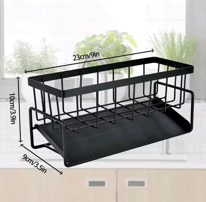 Kitchen Faucet Sponge Holder, Kitchen Sink Storage Rack, Punch Free Sink Sponge Rack, Iron Dish Sponge Holder